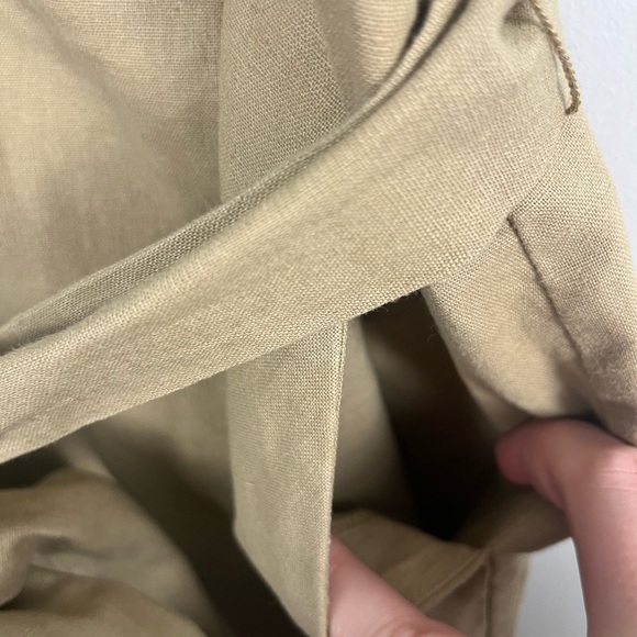 J.Crew Factory Khaki Linen Blend sleeveless belted jumpsuit size 14 - Picture 4 of 11